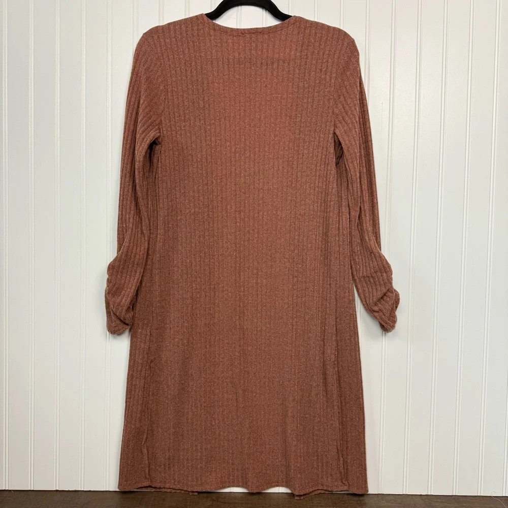 Daytrip Women's Cardigan Sweater Size Medium Open Front 3/4 Sleeve Pink Orange - Picture 8 of 8